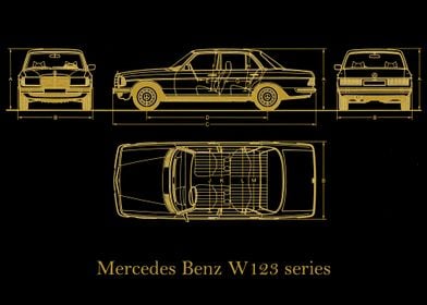 Mercedes Benz W123 gold 