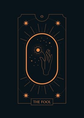 Black Tarot Card THE FOOL