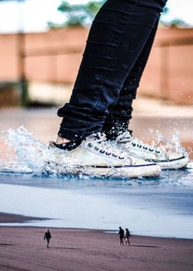 Feet Splash at the Beach