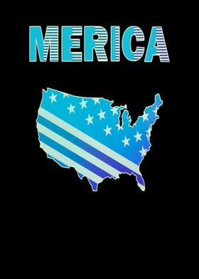 Merica Map America 4th