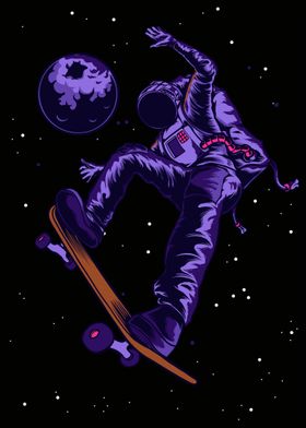 Skateboard Astronaut