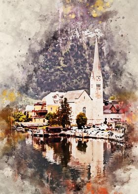 Hallstatt in Watercolor