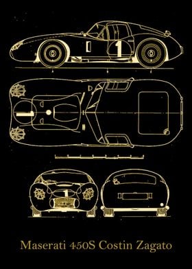 Maserati 450S   gold