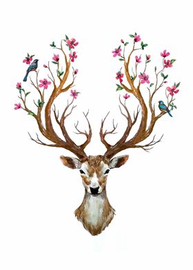 Watercolor Deer