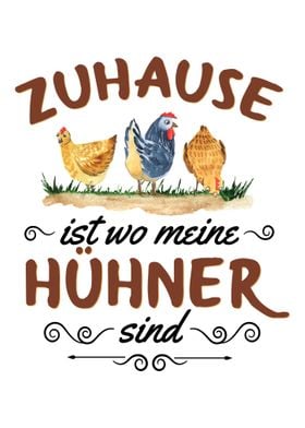 Huhn Bauernhof Spruch