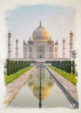 Taj Mahal in Watercolour