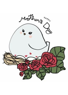 Mana bird and baby in egg 