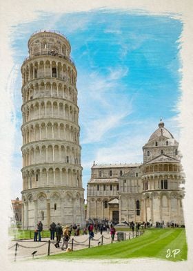 Tower of Pisa Watercolour