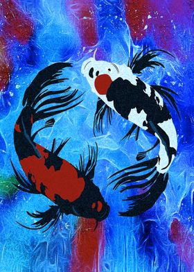 Abstract Cool Koi