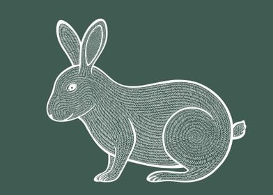 Rabbit Ink Art Animal Art