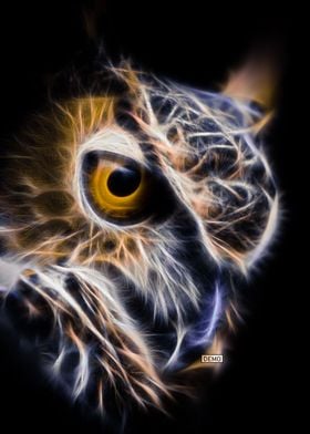 Owl Fractal Gold