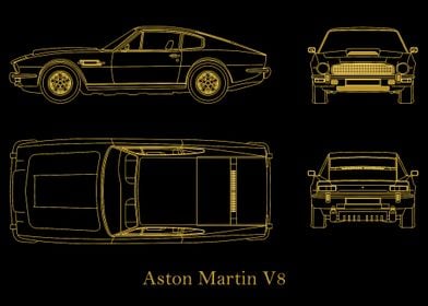 Aston Martin V8 1978  gold