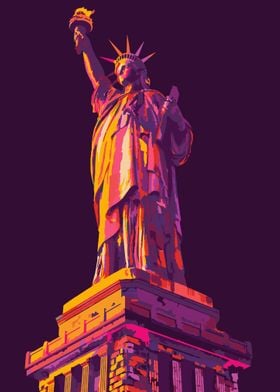 colorful liberty statue