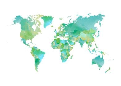 Map Of The World Bright