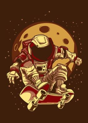 Skateboarding Astronaut