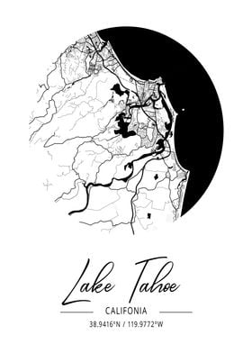 Lake Tahoe City Map