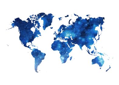 World Map Dark Blue