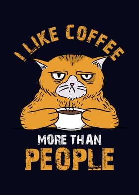 I like Coffee Funny Cat 