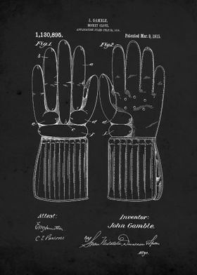 Hockey Glove 1915 Patent