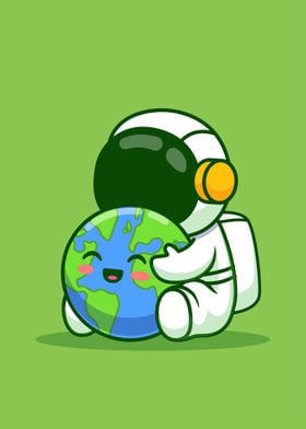 Kawaii Astronaut and Globe