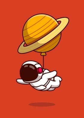 Kawaii Saturn Astronaut