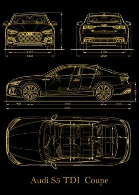 Audi S5 TDI Blueprint gold