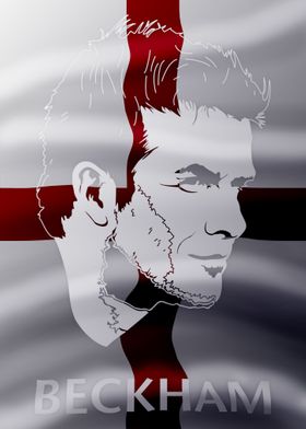 David Beckham Flag Silver