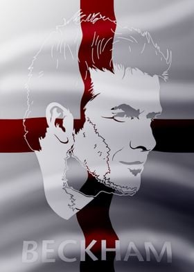 David Beckham Flag Silver