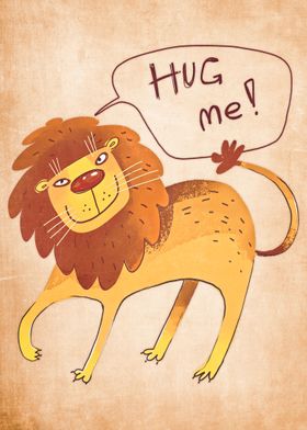 hug me lion