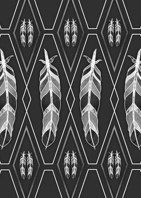 Monochrome feather art