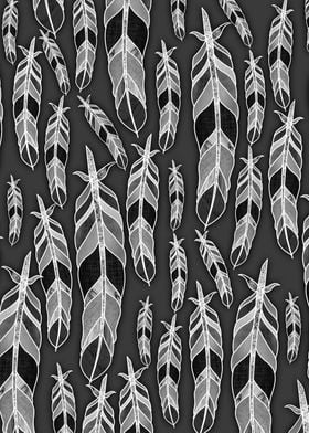 Monochrome feather pattern