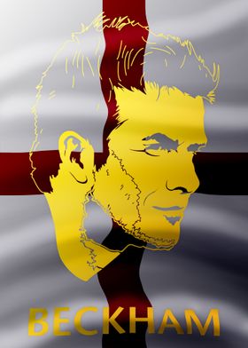 David Beckham Flag Gold