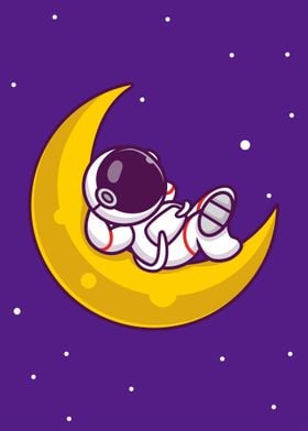 Kawaii Astronaut on Moon