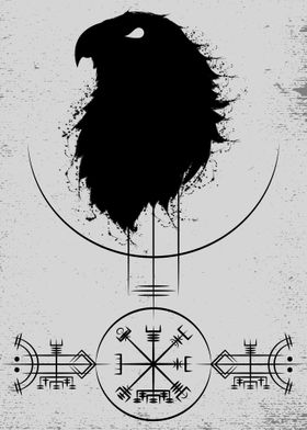 Odin Raven Vegvisir Viking Poster By Poster Parlor Displate