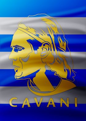 Edinson Cavani Flag Gold