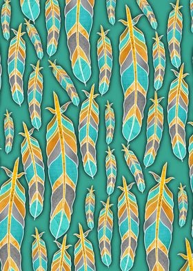 Colorful feather pattern