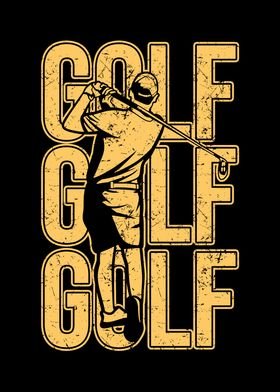 GOLF PLAYER YELLOW ART