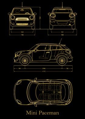 Mini Paceman 2012 gold 