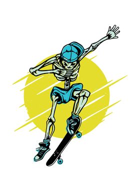 Skateboarding Skeleton