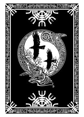 Huginn Muninn Ravens Odin