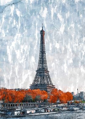 Eiffel Tower By Day Sketch