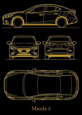 Mazda 3  Blueprint gold 