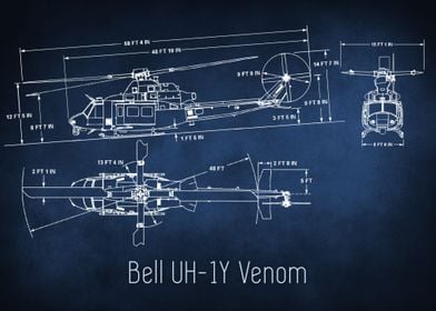 UH 1Y Venom Blueprint