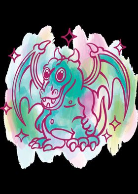 Dragon Fantasy Watercolor 
