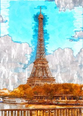 Vintage Eiffel Tower Shot