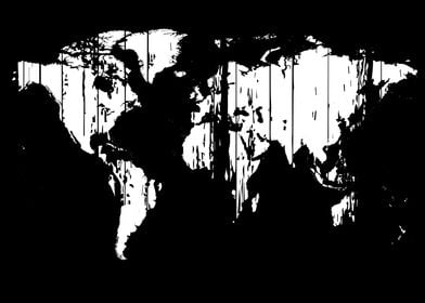 World map grunge black and