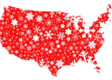 America Map Christmas