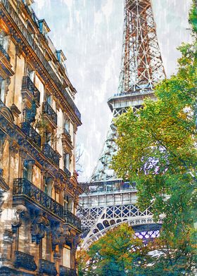 Eiffel Tower Vintage City