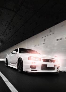 nissan skyline gtr r34' Poster by RonnieArts | Displate