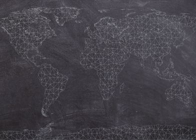 Black World Map